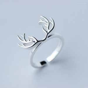 Cluster Rings MloveAcc 2023 Fashion 925 Sterling Silver Elk Legend Deer Open For Women Party Jewelry Christmas Gift