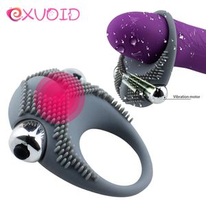 Anal Toys Exvoid penis vibrerande ringfördröjning Ejakulationskula vibrator klitoris massager vuxen sex för män manlig kuk silikon ringar 230113