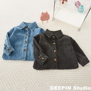 Jackets Baby Girls Boys Denim Coats 2023 Fashion Infant Kids Clothes Casual Outerwear Children Solid Color Clothing For 0-5Y