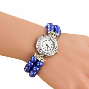 Armbandsur Montres Kvinnor Studenter Vackra mode Golden Pearl Quartz Armband Watch Drop High Quality A26