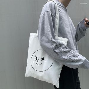 Evening Bags Women Canvas Tote Bag Fashion Korean Cartoon Cotton Cloth Eco Shopping Large Ladies Shoulder Shopper Student Handbags