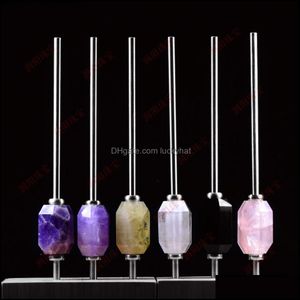 Loose Diamonds Natural Chakra Healing Crystal Stone Six Prism Energy Bar 304 Stainless Steel Stones St Customized Crossborder Drop D Otyxh