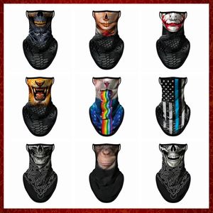 MZZ86 3D Senza Soluzione di Continuità Collo Buffs Moto Ciclismo Teschio Maschera UV Sciarpa da Trekking Visiera Bandana Uomo Donna Maschera da Sci