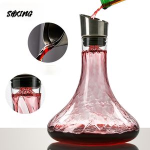 Wine Glasses 1800ML Handmade Lead free Crystal Glass Large Red Quick Decanter Household Dispenser Pot Set Iceberg 230113