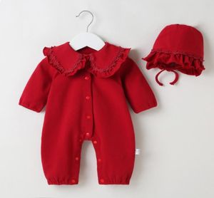 Vêtements ethniques Automne Baby Baber Baber Hat Mignon Corée à manches longues Corée Jumps de fille d'un an Robe de coton 2022 Vêtementsthnic8667864