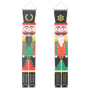 Curtain Christmas Couplet Porch Door Nutcracker Banner Signoutdoor Decorations Party Decoration Welcomehome Merry Hanging Flag Holiday