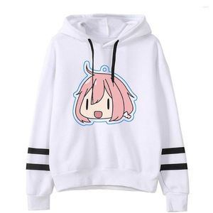 Herrtröjor Anime Sweatshirt Yuru Camp Girl Boy Kawaii tjock hoody Kpop Tracksuits Parallella barer Kvinnliga kläder