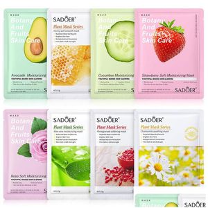 Makeup Tools Facial Masks Skin Care Plant Fruit Mask Moisturizing Products Face Light Thin Breathable Tender Oil Control Antiaging D Dh5Ks