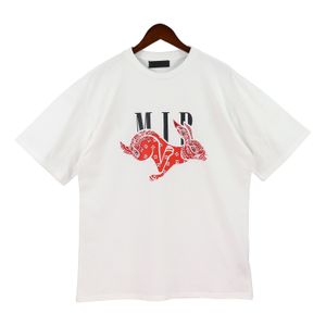 Męskie designerskie T Shirt Męskie damskie koszulki z wzorem królika Drukuj topy Męskie koszulki w stylu Casual Oversize Hip-hopowe koszulki Streetwear Koszulki Euro Rozmiar