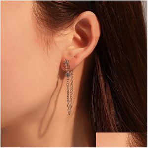 Stud Fashion Jewelry Singolo pezzo Catena punk Orecchino Rhinstone Star Nappa Orecchini Drop Delivery Dhchr