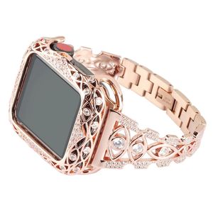 Luxury Women Armband Diamond Strap for Apple Watch Ultra 8 Band Series 7 6 SE 5 4 3 IWATCH 49mm 41mm 45mm 40mm 44mm Rostfritt stålarmband