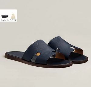 Summer Izmir Sandals Shoes Calfskin Leather Men Slippers Slip On Beach Slide Flats Boy's Flip Flops Sandalias EU38-46.Original BOX