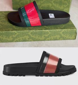 2021 Designer Män kvinnor Sandal Flower Rubber Slides tofflor Snake Print Slide Summer Wide Sandals Slipper With Green Box Storlek 36-46 311