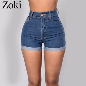 Women s Shorts Zoki Women Denim Fashion Summer High Waist Wide Legged Loose Blue Short Jeans Sexy Hemming Wash female 230112