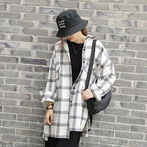 Damenblusen Hemden Herbst Ankunft 2023 Plus Größe warm dicke koreanische Bluse Flanellplaid Shirt Frauen Langschläfe lässiger loser Knopf tun