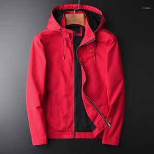 Men's Jackets Classic Spring And Autumn Red Hooded Jacket Hight Quality Casual Fashion Slim Fit Coat Plus Size M-2XL 3XL 4XL1