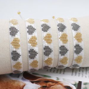 Strandes Strands Zhongvi Bracelete do coração México Bracelets Jóias de moda para mulheres colorido de ouro miyuki miçangas pulseras por atacado