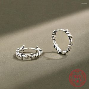 Hoopörhängen Korean 925 Sterling Silver Ins Retro Twisted Antique Circle Fashion Jewelry