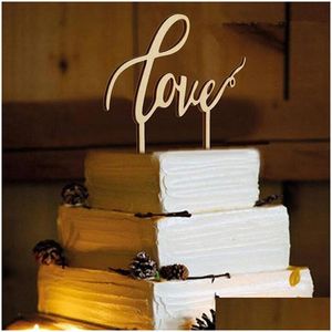 Party Favor Romantic Wedding Cake Topper Wood Love We Does Shape Letters Engaged Decoration Unika tillbehör ZA4016 Drop Delivery Ho Dha7R