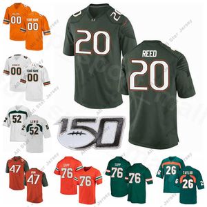 Miami Hurricanes NCAA College Football 52 Ray Lewis Jersey 20 Ed Reed 26 Sean Taylor 47 Michael Irvin