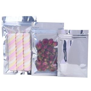 Packing Bags 1000Pcs/Lot Transparent Aluminum Foil Bag Sealed Zipper Seal Packaging Food Retail Resealable Baking Lx2730 Drop Delive Dhk6L