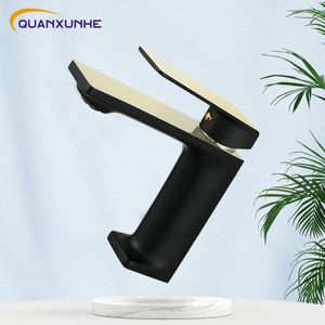 Bathroom Sink Faucets QUANXUNHE Single Handle Hole Fashion Basin Washbasin Faucet Cold/ Mixer Tap Accessories