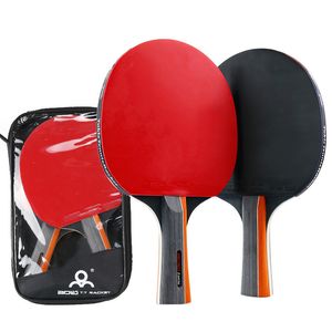 Masa Tenis Raquets 1Pair Raket Seti Profesyonel Kauçuk Karbon Pingpong Kısa Uzun Saplama Kürek 230113