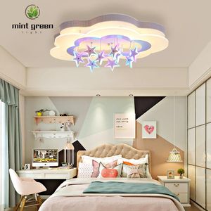 Ceiling Lights Led Light For Child Room Chanderlier Lamp Fairy Tale Hanging Purple Stars Lighting Fixture