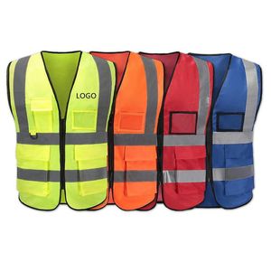 Fornitura di sicurezza sul posto di lavoro Alta visibilità Avviso di costruzione di lavoro Gilet da lavoro riflettente per il traffico Verde Riflettere Abbigliamento sicuro Mens V Dhtsj