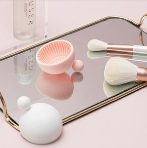 Gąbki do makijażu 1PC Silikonowe szczotkę Czyszczenie cieni do powiek w proszku kosmetyczna kosmetyka narzędzie do mycia kulki