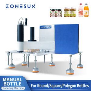 Zonesun ZS-TB3 Manuel Etiketleme Paketleme Makinesi Manuel Şişe Etiket Sticker Peeling Aplikatör Düz Yuvarlak Kare Çokgen Yüzey Makinesi