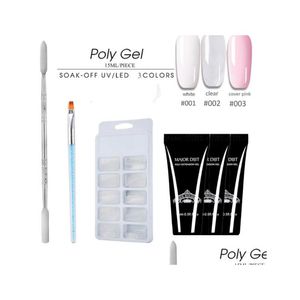 Gel de unhas 4pcs/construtor de conjuntos estendendo geléia de goma de geléia de unhas kit uv dicas de manicure de arte francesa Decoração Droga entrega de saúde beau dhfrs