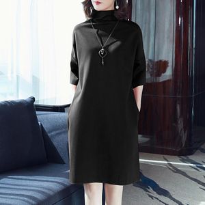 Casual Dresses Half Sleeve Long Dress Female 2023 Plus Size 5XL Solid Women's Spring Loose High Angle Party Befree Vestido ZO008