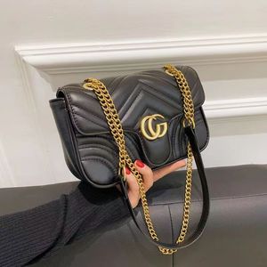 2023 nova bolsa feminina de couro love chain bolsa mensageiro fashion de um ombro bolsa quadrada rômbica