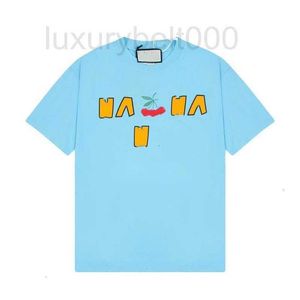 T-shirt da uomo firmate Fashion Brand Luxury Mens T Shirt Design Cherry Letter Print Girocollo Manica corta T-shirt allentata estiva Top Black Albicocca O6NH