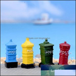 Decorative Objects Figurines Vintage Postbox Mail Box Miniature Mini Craft Micro Landsca Fairy Garden Home Houses Decoration Drop Otv6A