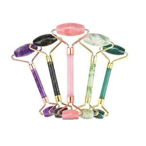 Party Favor Jade Roller Masr Natural Crystal Stone Face Gua Sha Tools Creative Gift Supplies