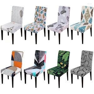 Camas de cadeira capa moderna ano elástico ano impresso para refeições laváveis ​​para decoração de natal
