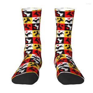 Men's Socks Kawaii Printed Dachshunds And Hearts For Men Women Stretch Summer Autumn Winter Gingham Check Pattern Sausage Crew