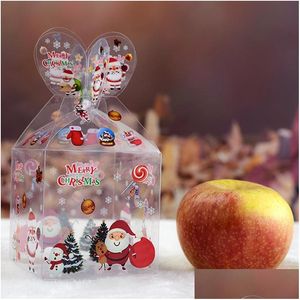 Hediye sargısı birçok stil pvc şeffaf şeker kutusu Noel dekorasyon ve ambalaj Noel claus kardan adam elk ren geyiği elma kutuları dhu5j