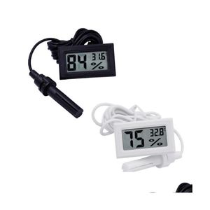 Sıcaklık Aletleri Mini Dijital LCD Termometre Higrometre Nem Metre Prob Beyaz ve Siyah Stokta SN2476 DROP TESLİMİ O DHJTU