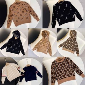 Çocuk Sweaters Erkek Kızlar Moda Külot Çocuk Günlük Sweatshirts Sonbahar Kış Sıcak Bebek Bebek Kapşonlu Kazak Mektup Baskılı Kazak Gençlik Toddl 60DC#