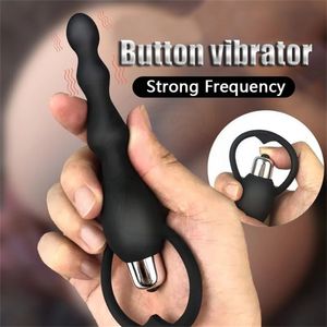 Brinquedos anal de contas vibrador gay butt plug massager masturbadores suaves sexo adulto engraçado para casais sexshop e44w 230113