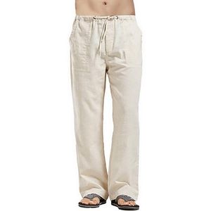 Men's Pants Casual Linen Large Size 10 Colour Side Pocket Home Trousers