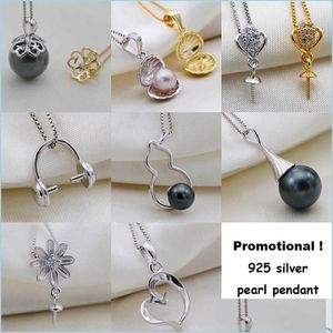 Impostazioni di gioielli Promozione 925 Sterling Sier Collana di perle per le donne Ragazza 8 stili Fai da te Regalo di Natale Drop Delivery Dh5Zt