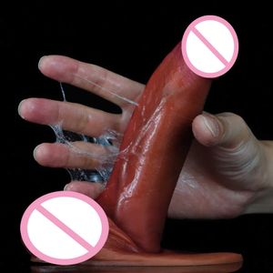 Sk￶nhetsartiklar ny hud k￤nns realistisk dildokvinna Masturbator Big Penis med Suction Cup Silicone Anal Plug Sexig Toys for Shop