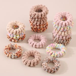 Winter Warm Soft Hair Scrunchies Ribbon Furry Elastic Hair Band Women Girls Ponytail Holder Hairs Rubber Band Ties Accessories 1329