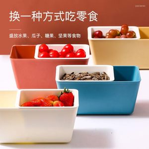 Plates Creative Lazy Double Layer Dry Fruit Containrar frön Candy Story Box Garbage Holder Plate Dish Organizer Container