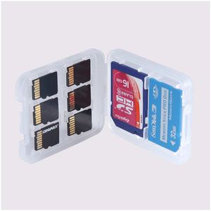 Lagringsl￥dor BINS NYA 8 I 1 Plastfodral f￶r TF Micro SD Memory Card SDHC MS Protector Holder H￶gkvalitativ LX0285 Drop Deliv DH6H9