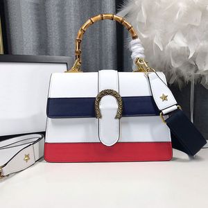 Diana bambu çanta flep yılan başı el çantaları moda kadınlar crossbody omuz dükkanı çanta totes bayan tasarımcı lüks şerit geyik desen gerçek inek çantası 421999